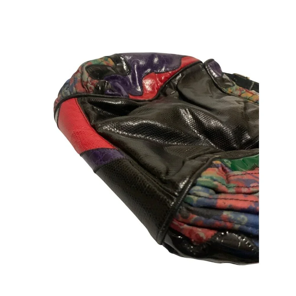 JR Purse Vintage 80s Patchwork Multicolor Shoulder Bag‎ Maximalist Avant Garde